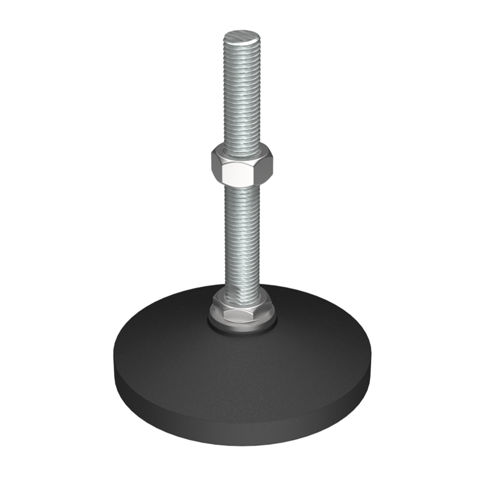 Our JTPS leveling feet feature a reinforced base that withstands loads up to <b>29430 N</b>.<br><br>This leveling foot is designed for applications requiring a clean finish and strong mechanical properties. It can be supplied with a <b>non-slip base</b>.<br><br>The standard version is made of <b>Type 304 stainless steel</b>, and we can manufacture it in Type 316 upon request.
