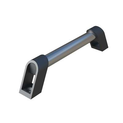 Our stand-off aluminium tubular-type handle is reinforced. It is ideal for doors or for machinery equipments. It has a good finishing look.