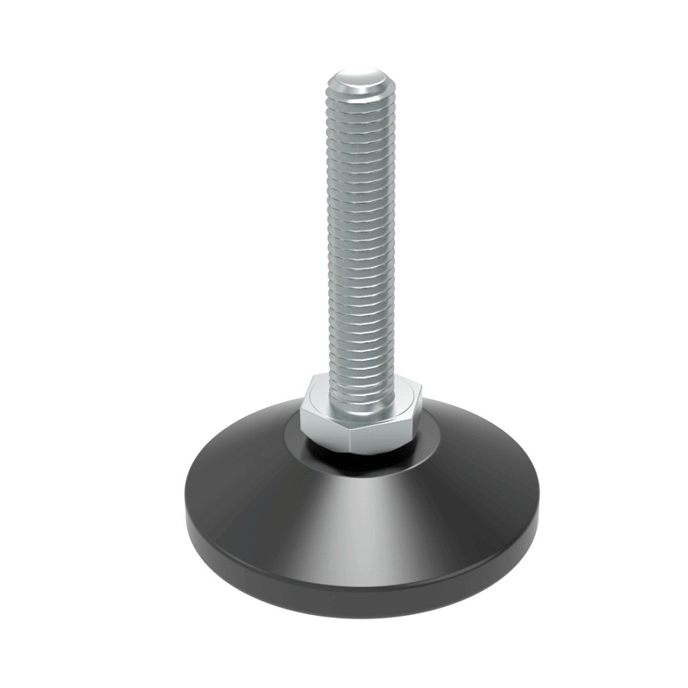Tilting adjustable foot with an hex nut without anti-skid base