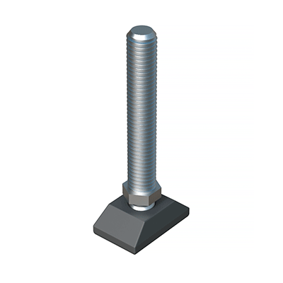 Tilting adjustable foot with an hex nut