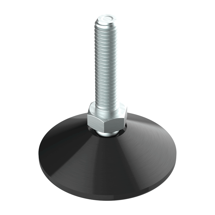 Tilting adjustable foot with an hex nut