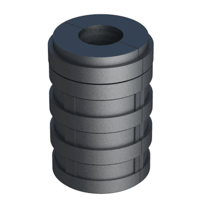 Our connector for round tubes has been designed with 2 cavities for hexagonal nuts. We can supply the part without nuts, or with a nut up, or one nut down, or with the 2 nuts. Please consult us.