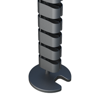 Our vertical cable guide snake is a complete kit for a desk. It has an oval shape. It is composed by a feet, a guide and a mount for the table. If you want it with a different design, please visit our families LKEBA and LKABZ.