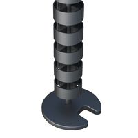 Our vertical cable guide snake is a complete kit for a desk. It has a round shape. It is composed by a feet, a guide and a mount for the table. If you want it with a different design, please visit our families LKEBA and LKABA.