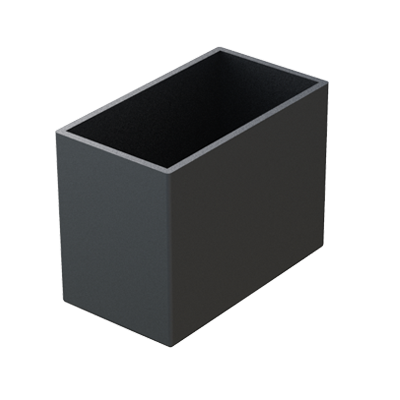 Our rectangular external ferrule has been designed in order to protect against bumps and dust, and it provides a good finishing for tube ends. It is also available for square tubes: LU, and for oval tubes: LFOK.