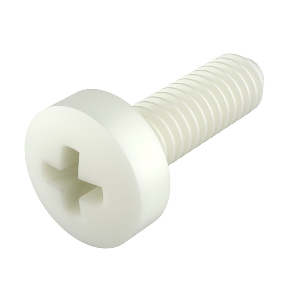 <p>Screws made of <strong>PA66</strong> and <strong>PA66GF30</strong>, high-quality technical materials that combine excellent mechanical strength, good thermal stability, and suitable chemical resistance. They offer a lightweight and reliable alternative to metal screws in a wide range of industrial applications.</p>

<p><strong>Main properties</strong><br>
&bull; <strong>Thermal:</strong> PA66 up to 100 °C, PA66GF30 up to 120 °C continuous use<br>
&bull; <strong>Mechanical:</strong> high strength, improved stiffness with glass fiber, good dimensional stability<br>
&bull; <strong>Chemical:</strong> good resistance to oils, greases, hydrocarbons and common solvents</p>

<p><strong>Advantages over metal screws</strong><br>
&bull; Lower weight without compromising strength<br>
&bull; Corrosion resistant, even in aggressive environments<br>
&bull; Electrically and thermally insulating<br>
&bull; Non-magnetic, non-conductive and spark-free<br>
&bull; Absorb vibrations and reduce noise<br>
&bull; Less maintenance and longer durability under harsh conditions</p>

<p>Ideal for sectors such as electrical, electronics, automotive, construction, HVAC and general industry.</p>