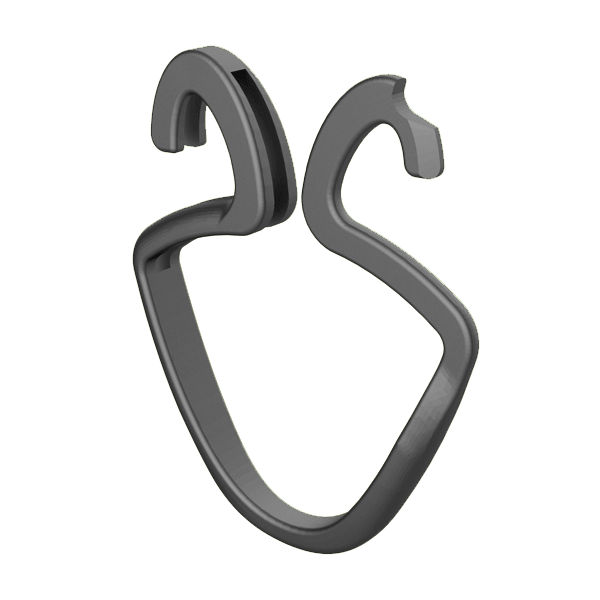 Our <b>SmartHook™</b> is a carabiner with double cavity, functional and easy to use. It presents an attractive and slim design with an opening-closing system that allows easy access to one of the housings while the other remains locked. The SmartHook™ is versatile and particularly useful as a keychain.
<br><br>
During the manufacturing of these pieces we use an additive that favors their biodegradation without affecting their behavior during their useful life. <a href='/news/BIOADD-eng.pdf' target='_blank'>Check here for more details about the properties of the <b>biodegradable</b> additive. </a>
<br><br>
SmartHook™ has been awarded as a <b><i>winner</b></i> of the <b><a href=https://ifdesign.com/en/winner-ranking/project/smarthook/314193>iF DESIGN AWARD</a></b> in the 2021 edition.