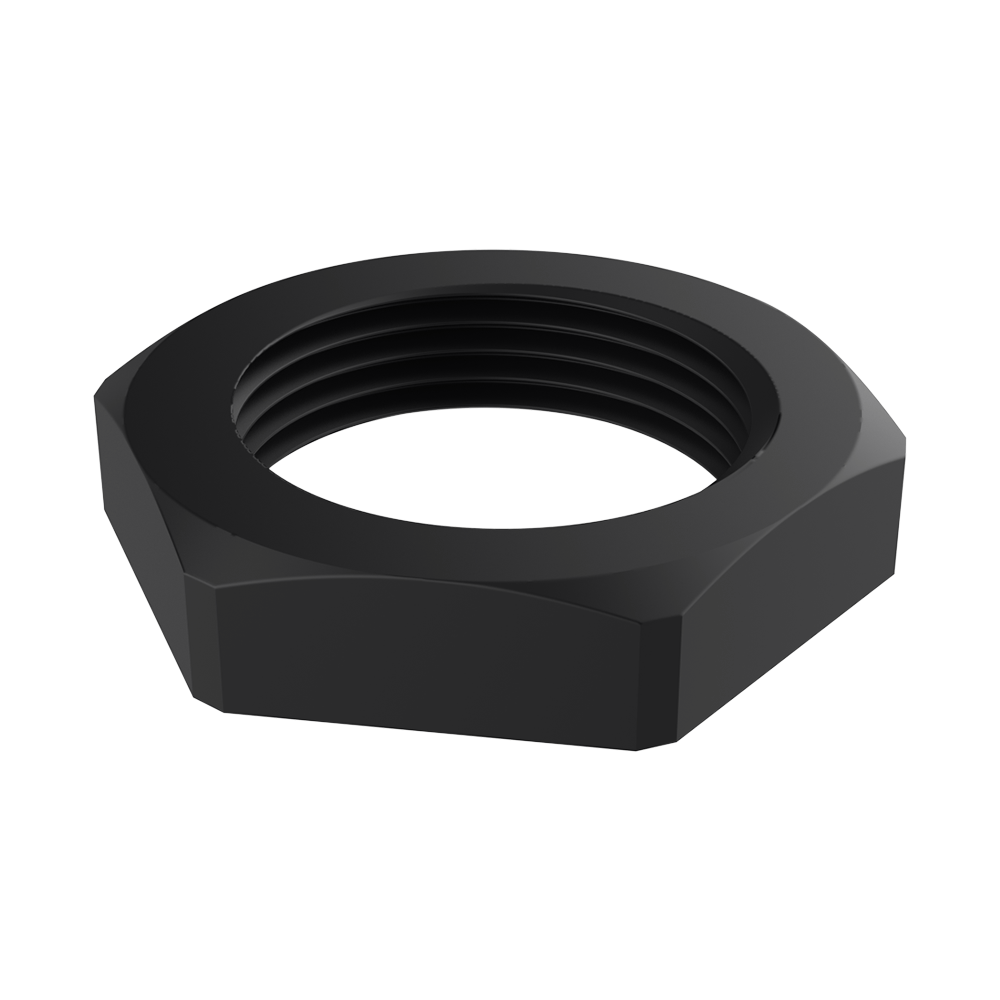 Our hexagon shaped lock nut has been designed to fit a variety of thread sizes, and to execute a big range of applications and to be used together with a cable gland. Nylon nuts are durable, non-conductive and resistant to corrosion.