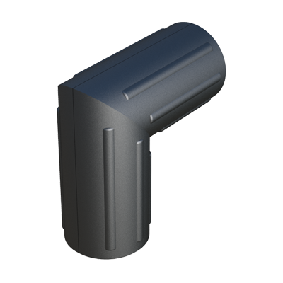 2 tubes elbow connector with a cavity for metal core and invisible union SROLA