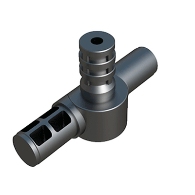 Our hinge 3-way connector has been designed for round tubes. It has an angle which goes from 45º to 200º.  If you want this part with 4 ways: SROC, or with 2 ways: SROBL.