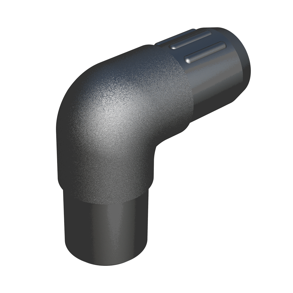 2 tubes elbow connector with visible union SRTOT
